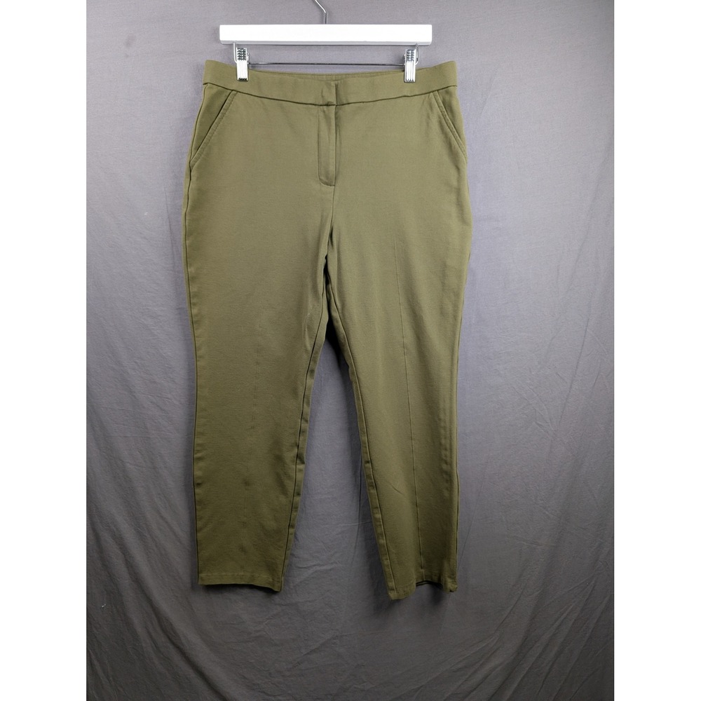 Banana Republic Womens 12 Sloan Skinny Fit Pants‎ Olive Green Stretch Ankle 4037